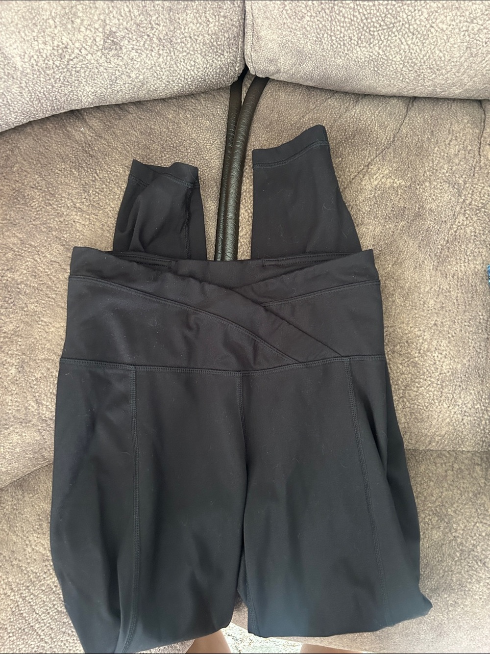 Yogalicious Black Crossover Waist Yoga Leggings